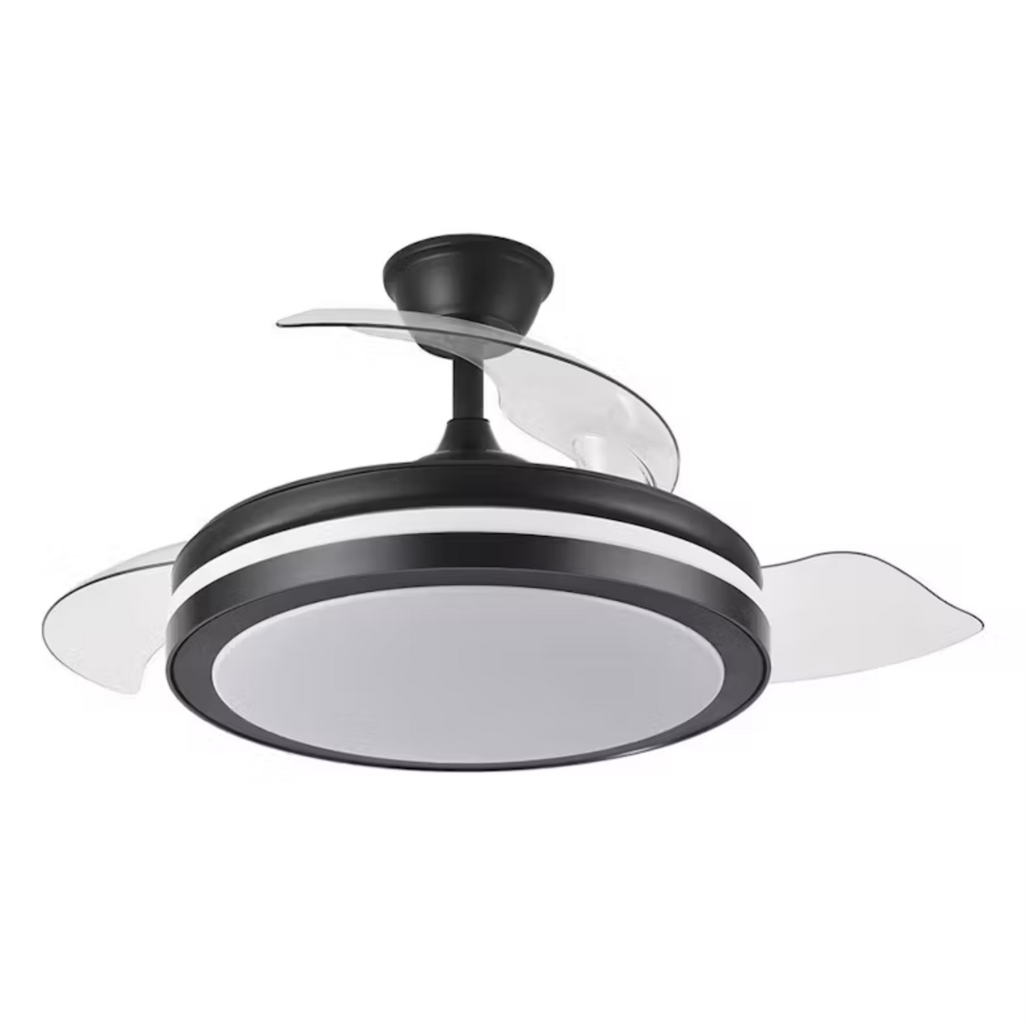 Ventilador de Techo LED con Bluetooth y Aspas Retractiles - Negro